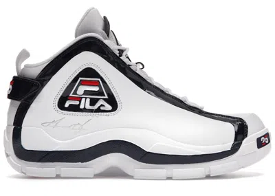 Pre-owned Fila Men's  Grant Hill 2 25th Anniversary Sneakers In White/ Navy Blue/ Red