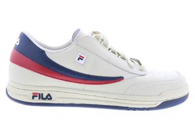 Pre-owned Fila Men's  Original Tennis Cream Navy Red Sneakers In  Cream/ Navy Blue/ Red