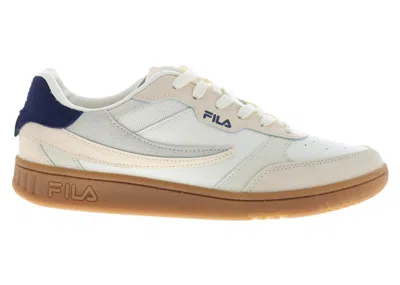 Pre-owned Fila Men's  Sizzo Navy Red Sneakers In  Navy Blue/ Red/gardenia
