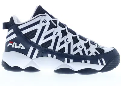 Pre-owned Fila Men's  Stackhouse Spaghetti Sneakers In White/navy Blue