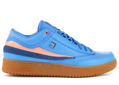 Pre-owned Fila Men's  T1 Mid Pink Dolphin Ghost Blue Sneakers In French Blue/shell Pink/royal