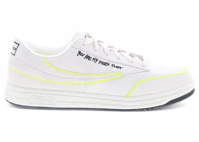 Pre-owned Fila Men's  Tennis 88 X Msgm You Are My Match Point Sneakers In White/black/lime