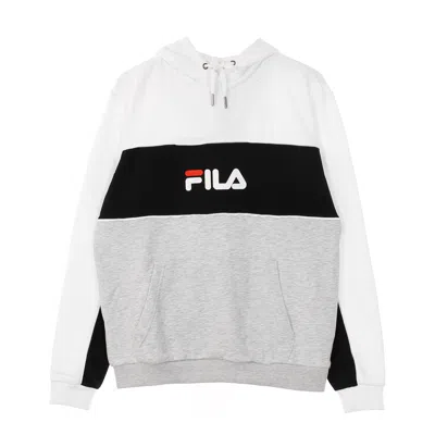 Fila Men's Lightweight Hoodie Analu Blocked Hoody Light Gray Melange Bros/bright White/black