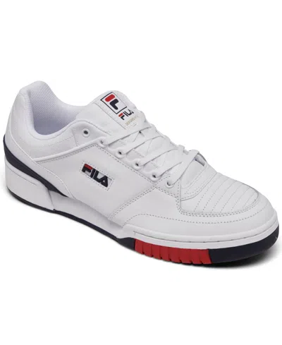 Fila Men's Targa Nt Low Casual Tennis Sneakers From Finish Line In White,navy,red