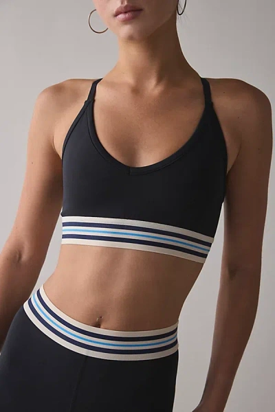 Fila Mika Stripe Crisscross Bra Top In Black, Women's At Urban Outfitters