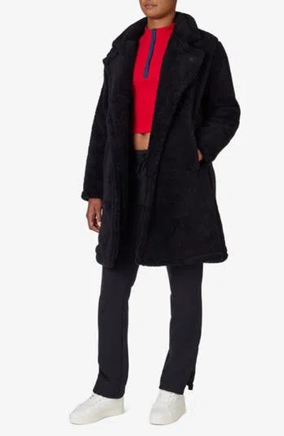 Fila Misty Faux Fur Coat In Black