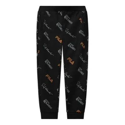 Fila Monogrammed Knitted Casual Trousers For Men Black