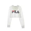 Fila Noemi Women's Cropped Lightweight Hooded Sweatshirt Crop White In White