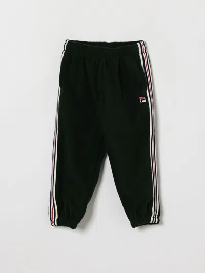 Fila Pants Kids Color Green In Black
