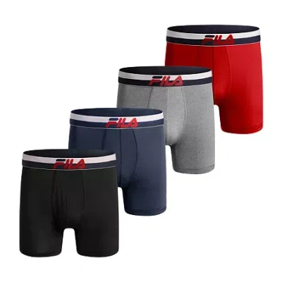 Fila Perfomance Mesh Pouch Mens 4 Pack Boxer Briefs Fm412bxpmp1amz In Multi