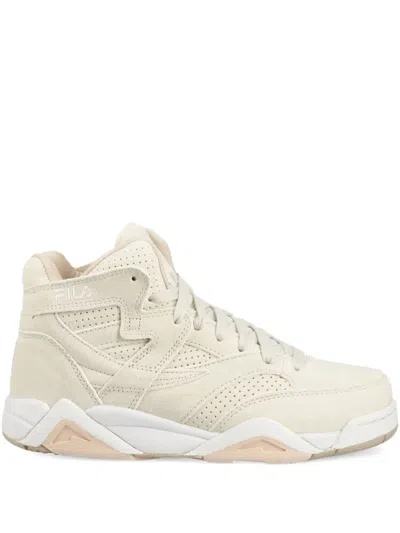 Fila Perforated High-top Trainers In White