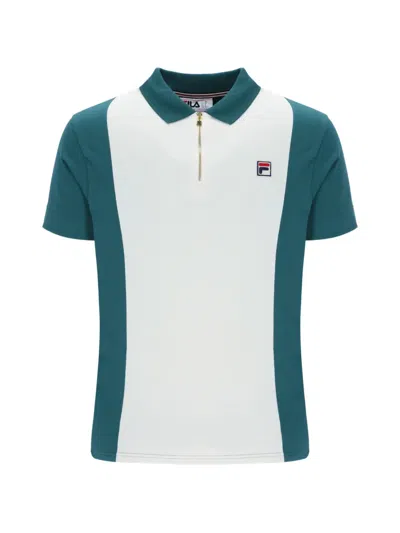 Fila Pierro Zip-up Polo Shirt In White