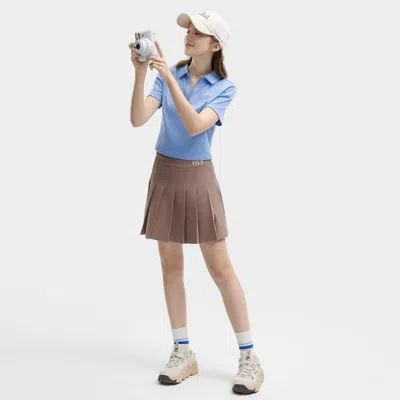 Fila 【丝柔棉】女装女式polo衫女士修身透气翻领针织短袖上衣 In Blue