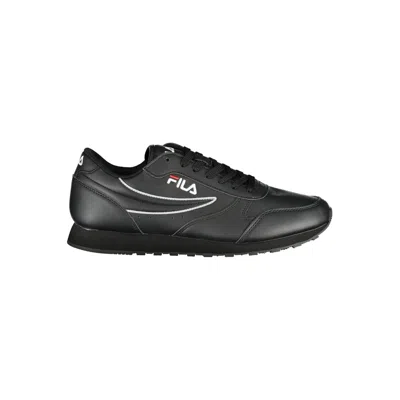 Fila Classic Laced Sports Sneakers With Contrast Details In Black