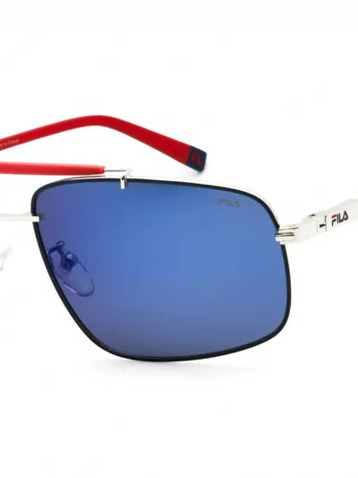 Fila Premium Metal Rectangular Sunglasses For Men In Black