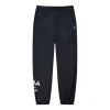 Fila Printing Knit Straight Casual Long Pants Blue In Black