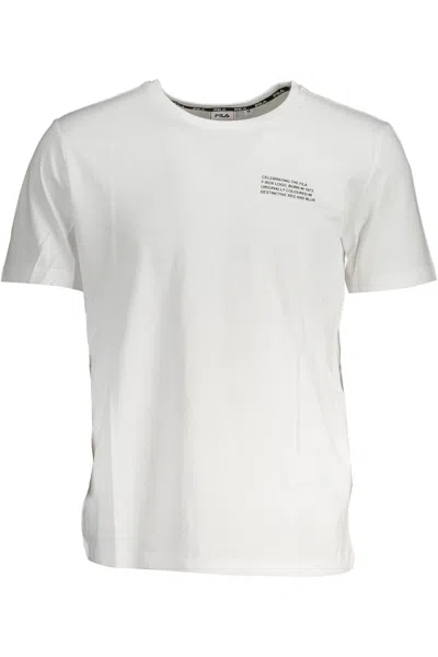 Fila Prismatic Print Round Neck Cotton Men's Tee In White