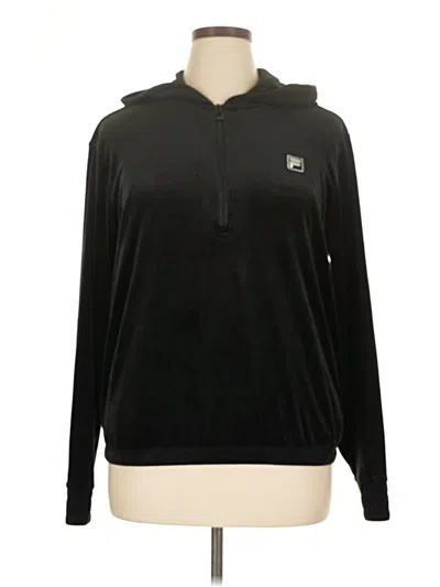 Pre-owned Fila Pullover Hoodie In Black
