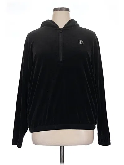Pre-owned Fila Pullover Hoodie In Black