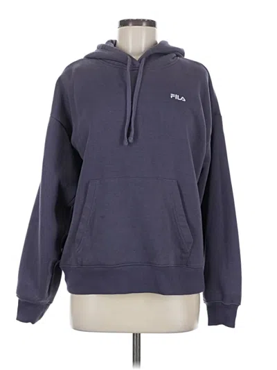 Pre-owned Fila Pullover Hoodie In Blue