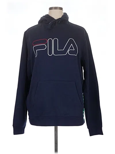 Pre-owned Fila Pullover Hoodie In Blue