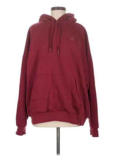 Pre-owned Fila Pullover Hoodie In Burgundy