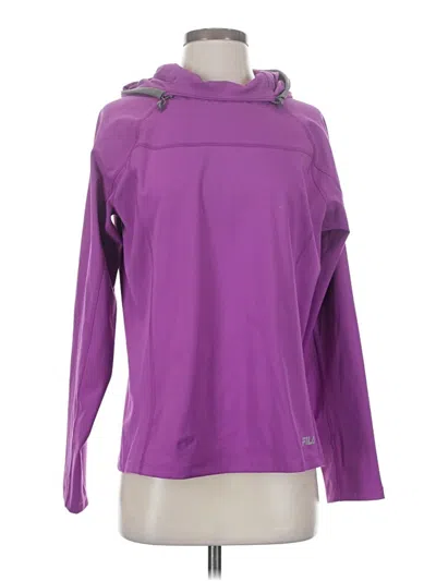 Pre-owned Fila Pullover Hoodie In Purple