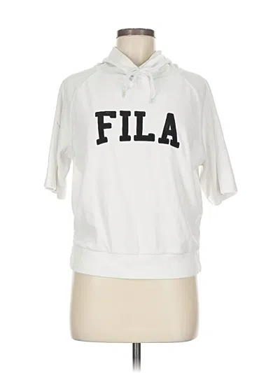 Pre-owned Fila Pullover Hoodie In White