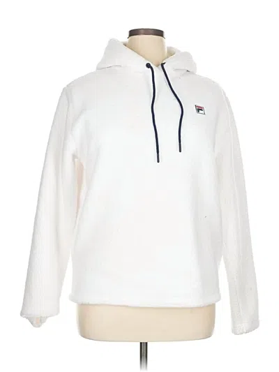 Pre-owned Fila Pullover Hoodie In White