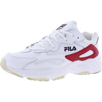 Fila Ray Tracer Mens Leather Lace Up Casual And Fashion Sneakers In Animal Print