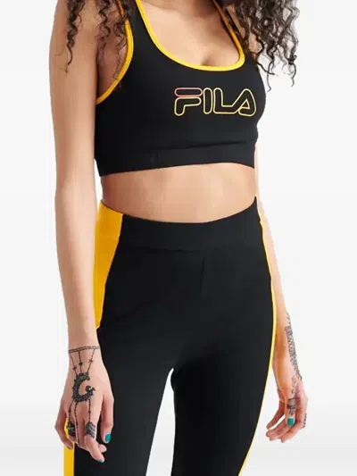 Fila Rebeca Contrast-trim Crop Top In Black