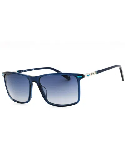 Fila Rectangular Acetate Sunglasses For Men In Blue