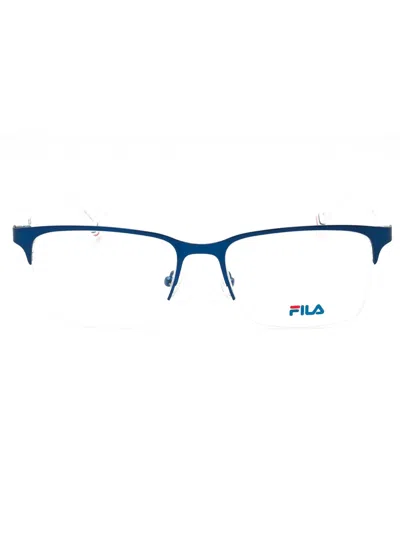 Fila Rectangular Metal Eyeglasses For Men - Vfi343 In Blue