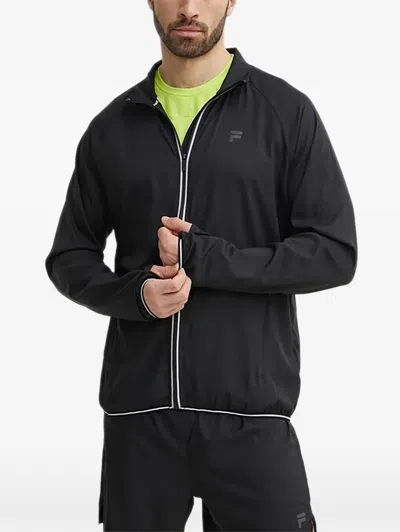 Fila Rocroi Zip-up Logo Jacket In Black