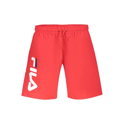 Fila Rosso Poliestere Uomo Swim Shorts In Red