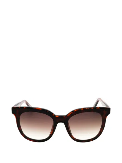 Fila Round-frame Sunglasses In Brown