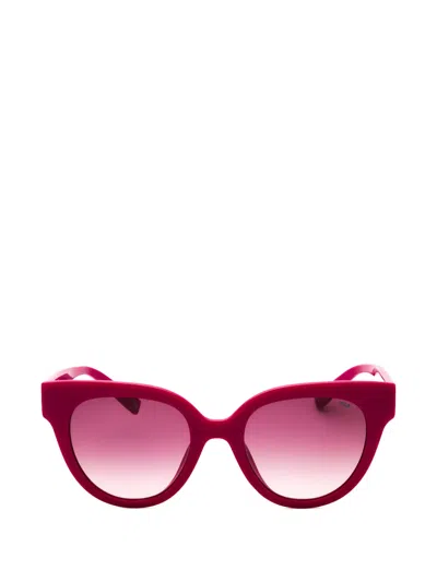 Fila Round-frame Sunglasses In Pink