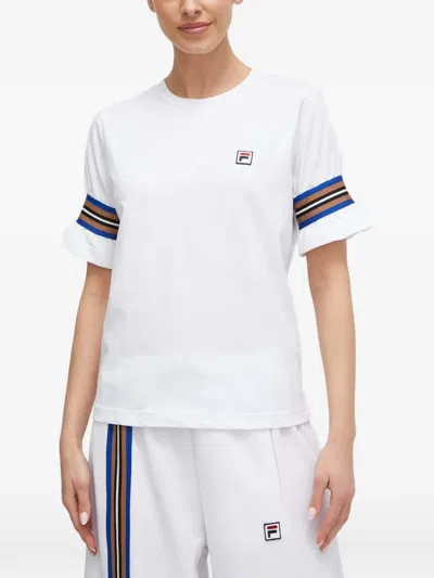 Fila Ruffled-sleeve T-shirt In White