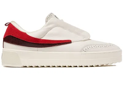 Pre-owned Fila Sanati Sl Red (women's) Sneakers In Gardenia White/ Red/syrah