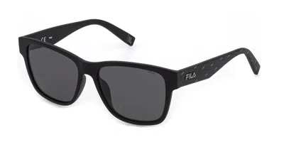Fila Sfi118 Polarized U28p Men's Sunglasses Black Size 55