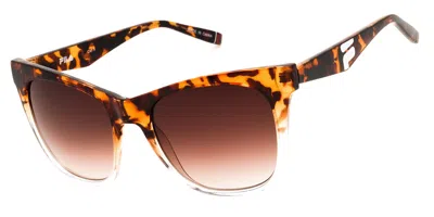 Fila Sfi184 0hav Women's Sunglasses Tortoiseshell Size 53 In Brown
