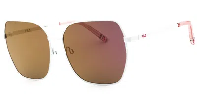 Fila Sfi393 695x Women's Sunglasses White Size 61 In Brown
