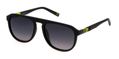 Fila Sfi528 Polarized U28p Men's Sunglasses Black Size 56