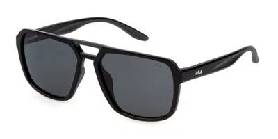 Fila Sfi725 Polarized Z42p Men's Sunglasses Black Size 58