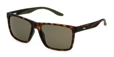 Fila Sfi726 Polarized 878p Men's Sunglasses Tortoiseshell Size 57 In Brown