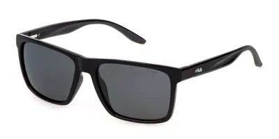 Fila Sfi726 Polarized Z42p Men's Sunglasses Black Size 57
