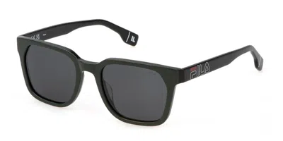 Fila Sfi730v Polarized B33p Men's Sunglasses Green Size 53