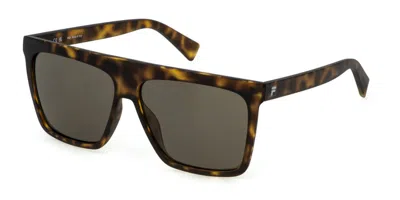Fila Sfi834 0z74 Men's Sunglasses Tortoiseshell Size 60 In Brown