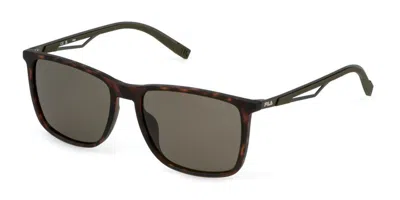 Fila Sfi889 878p Men's Sunglasses Tortoiseshell Size 56 In Brown