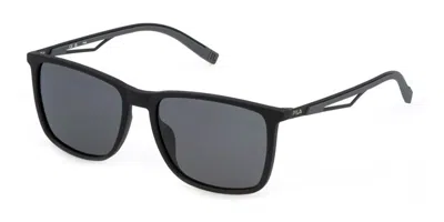 Fila Sfi889 U28p Men's Sunglasses Black Size 56